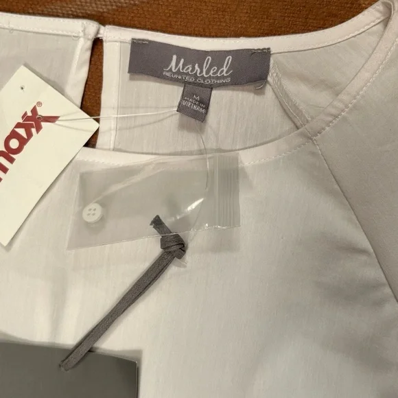 NWT Marled white blouse, M - Picture 7 of 12